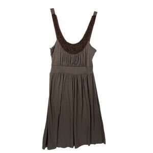 Brown Beaded Dress Soprano Womens Size Small